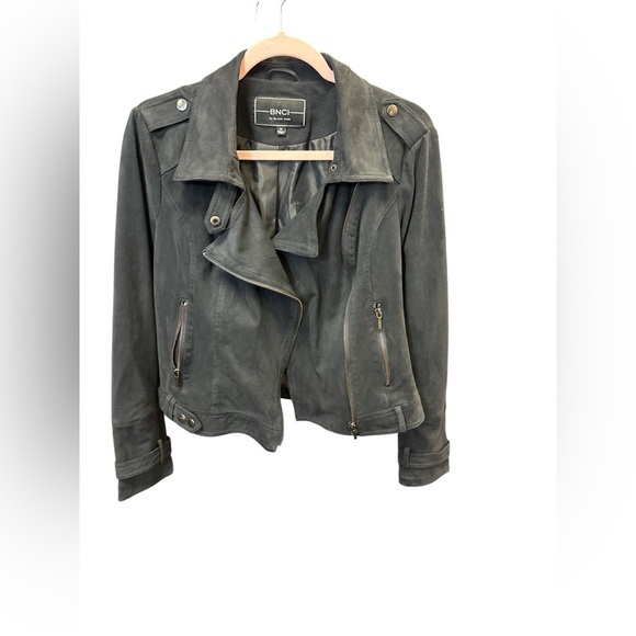 Blanc Noir Women's Charcoal Leather Jacket - Picture 1 of 13